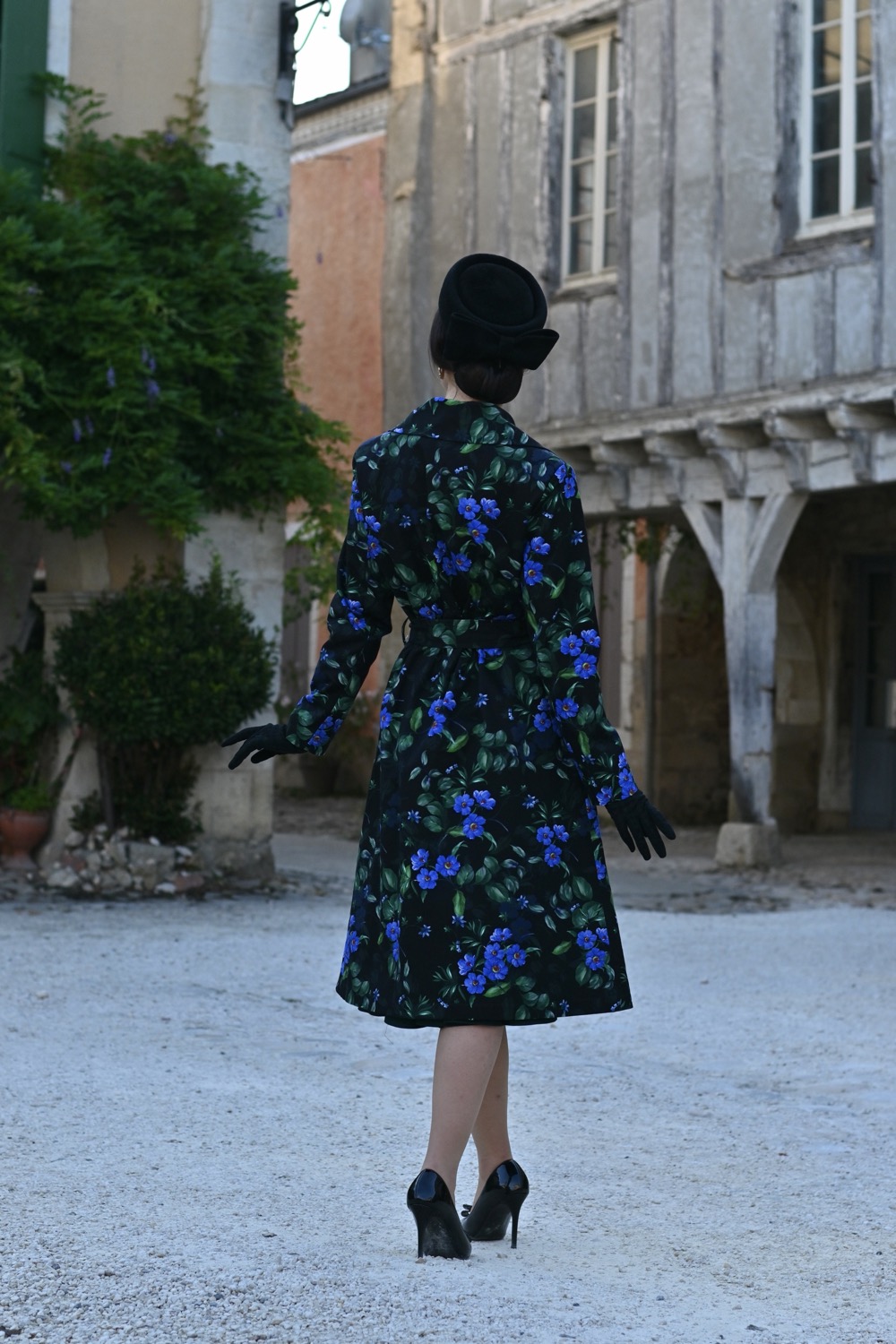 Brooke Floral Swing Coat in Extended Sizing